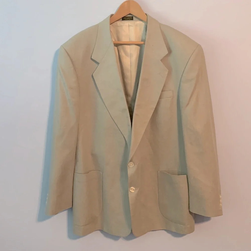 Oscar De La Renta Studio gray linen (?) sport coat light 2 button